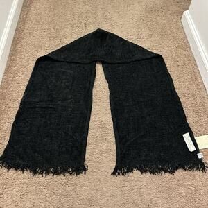 Boyne Valley Weavers Chenille Snood In Black Fringe New W Tags Scarf Ireland